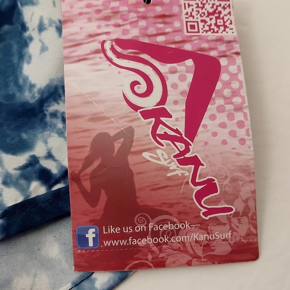 Kanu Surf Kids Boys Size Medium 5 Swim Shorts Trunks Blue White Tie Dyed Pockets - Picture 6 of 6